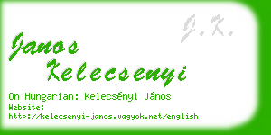 janos kelecsenyi business card
